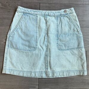 Vintage 90s Lauren Ralph Lauren Light Wash Denim Mini Skirt Size 8 Petite